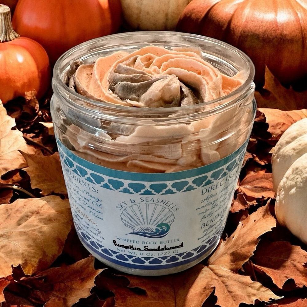 Hand Crafted “Pumpkin Sandalwood” Scented Whipped Body Butter (8 Oz)
